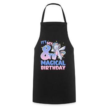 It's my 8th magical birthday - Cooking Apron - black - Front - AI Model Male 185 dark (185cm)