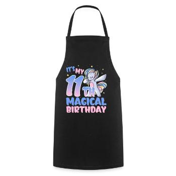 It's my 11th magical birthday - Cooking Apron - black - Front - AI Model Male 185 dark (185cm)