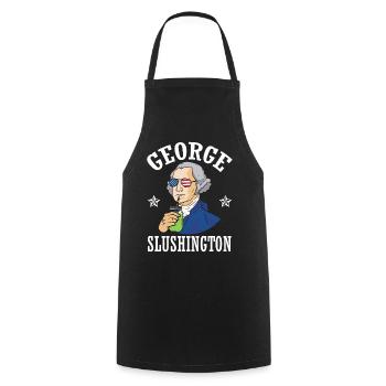George Slushington Smoothie July 4 - Cooking Apron - black - Front - AI Model Male 185 dark (185cm)