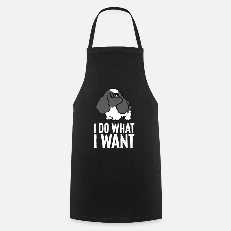 Je fais ce que je veux Cocker Spaniel Dog mignon - Tablier de cuisine - noir