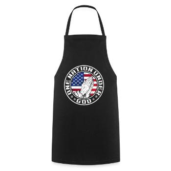 Une nation sous Dieu prie pour - Tablier de cuisine - noir - Devant - AI Model Male 185 dark (185cm)