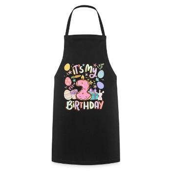 It's my 2 birthday Easter Donut Holiday - Cooking Apron - black - Front - AI Model Male 185 dark (185cm)