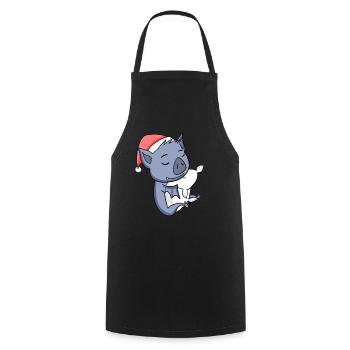 Noël des chauves-souris - Tablier de cuisine - noir - Devant - AI Model Male 185 dark (185cm)