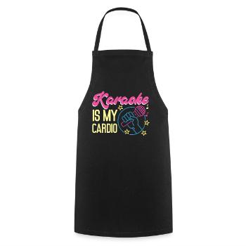 Karaoke Singer 80s Retro Karaoke - Kochschürze - Schwarz - Vorne - AI Model Male 185 dark (185cm)