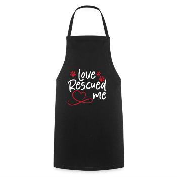 Animal Rescue Love Rescued Me Adopt Animal Rescuer - Cooking Apron - black - Front - AI Model Male 185 dark (185cm)