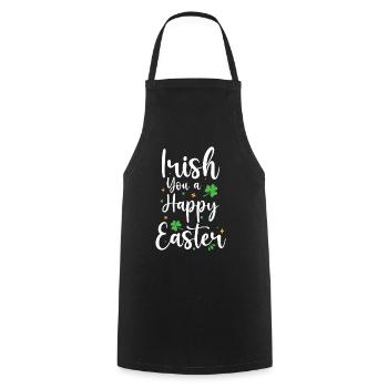 Irlandais Vous Joyeuses Vacances de Pâques Trèfle Vert - Tablier de cuisine - noir - Devant - AI Model Male 185 dark (185cm)