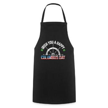 Irish You A Happy Columbus Day Green Clover - Cooking Apron - black - Front - AI Model Male 185 dark (185cm)