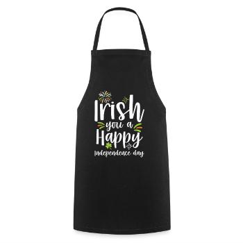 Irish You A Happy Independence Day Green - Cooking Apron - black - Front - AI Model Male 185 dark (185cm)