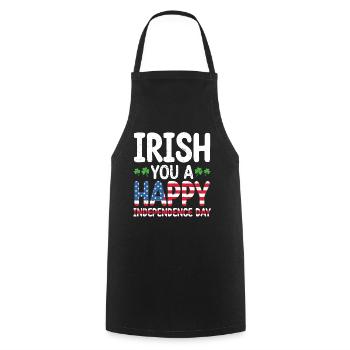 Irish You A Happy Independence Day American - Cooking Apron - black - Front - AI Model Male 185 dark (185cm)