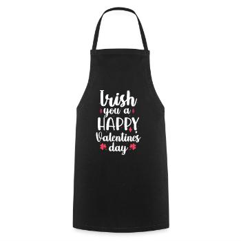 Irish You A Happy Valentine's Day Holiday Pink - Cooking Apron - black - Front - AI Model Male 185 dark (185cm)