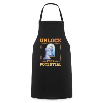 Unlock Your Potential lustiges Schach - Kochschürze - Schwarz - Vorne - AI Model Male 185 dark (185cm)