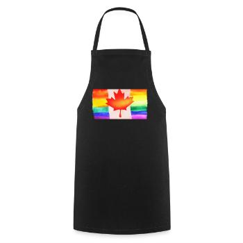 Kanada Flagge LGBTQ - Kochschürze - Schwarz - Vorne - AI Model Male 185 dark (185cm)