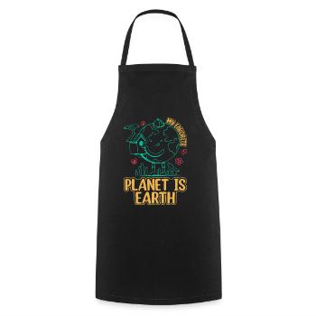 My Favorite Planet Is Earth - Solar System Planets - Kochschürze - Schwarz - Vorne - AI Model Male 185 dark (185cm)