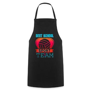 Volleyball School Sports Team - Cooking Apron - black - Front - AI Model Male 185 dark (185cm)