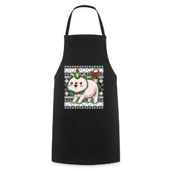 Moche pull de Noël Tshirt chat de Noël - Tablier de cuisine - noir - Devant - AI Model Male 185 dark (185cm)