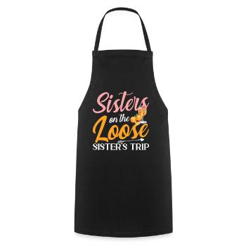 Tie Dye Sisters sur le voyage Loose Sister - Tablier de cuisine - noir - Devant - AI Model Male 185 dark (185cm)