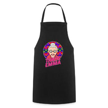Tante Emma Baller Techno EDM Rave DJ Party - Kochschürze - Schwarz - Vorne - AI Model Male 185 dark (185cm)