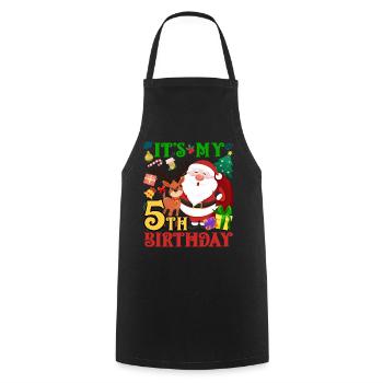 Es Ist Mein 5. Geburtstag Weihnachtsmann - Kochschürze - Schwarz - Vorne - AI Model Male 185 dark (185cm)