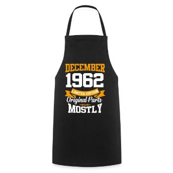 Dezember 1962 Vintage Geburtstag Geschenk - Kochschürze - Schwarz - Vorne - AI Model Male 185 dark (185cm)