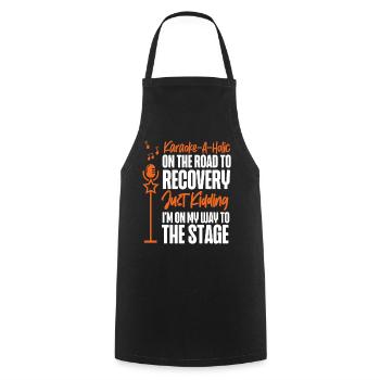 Karaoke Singer Karaoke-A-Holic On - Cooking Apron - black - Front - AI Model Male 185 dark (185cm)