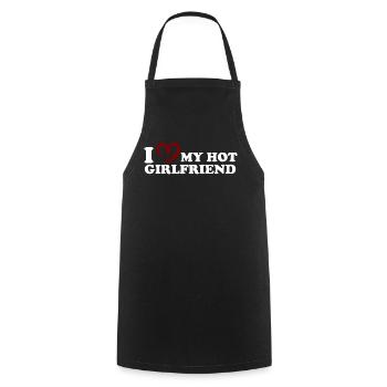 J’adore mon design de petite amie sexy - Tablier de cuisine - noir - Devant - AI Model Male 185 dark (185cm)