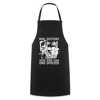 Veterinary Real Doctors Treat Animals Veterinarian - Cooking Apron - black - Front - AI Model Male 185 dark (185cm)