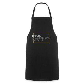 Citation Brésil - Tablier de cuisine - noir - Devant - AI Model Male 185 dark (185cm)