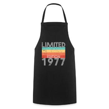Limited Edition Retro 1977 - Kochschürze - Schwarz - Vorne - AI Model Male 185 dark (185cm)