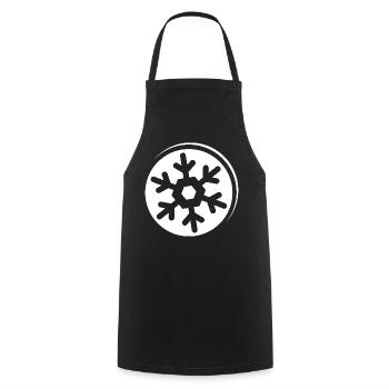 Snowflake Symbol Logo icon Graphic Crystal - Cooking Apron - black - Front - AI Model Male 185 dark (185cm)