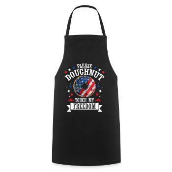 Please Donut Touch My Freedom 4 juillet Sweet Pastry - Tablier de cuisine - noir - Devant - AI Model Male 185 dark (185cm)