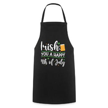 Irish You A Joyeux 4th Of July Green Clover - Tablier de cuisine - noir - Devant - AI Model Male 185 dark (185cm)