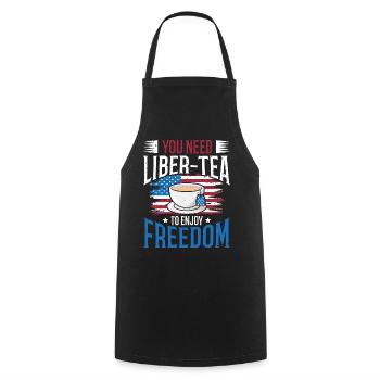 They need Liber-tea to enjoy the freedom of the 4th century. - Cooking Apron - black - Front - AI Model Male 185 dark (185cm)