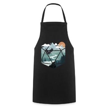 Rpg RPG tabletop roleplaying dice dragon castle - Cooking Apron - black - Front - AI Model Male 185 dark (185cm)