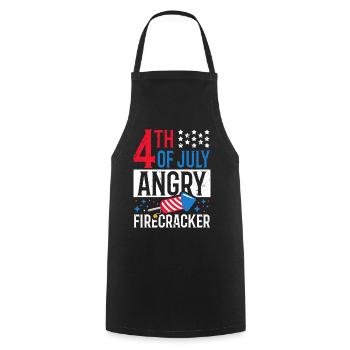 4. Juli Angry Firecracker Independence Day - Kochschürze - Schwarz - Vorne - AI Model Male 185 dark (185cm)