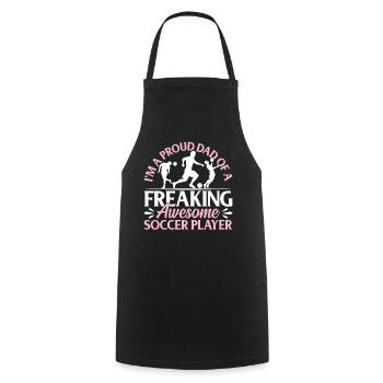 Joueur de soccer papa papa soccer - Tablier de cuisine - noir - Devant - AI Model Male 185 dark (185cm)