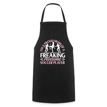 Joueuse de soccer Maman Soccer Mama - Tablier de cuisine - noir - Devant - AI Model Male 185 dark (185cm)