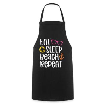 Eat Sleep Beach Repeat - Cooking Apron - black - Front - AI Model Male 185 dark (185cm)
