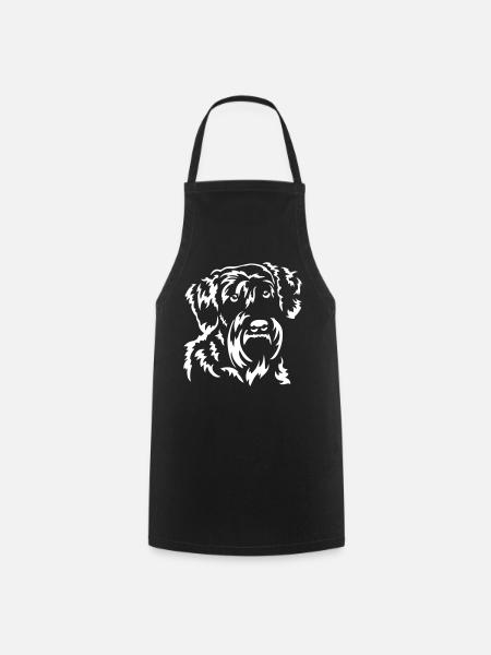 Schnauzer Kopf "Black Edition" - Kochschürze - Schwarz