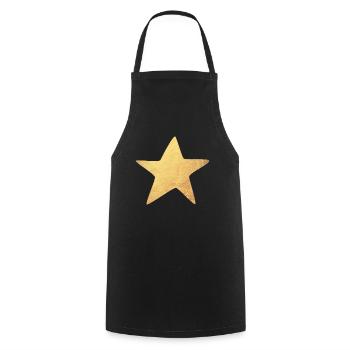 Stern Gold Weihnachten Symbol Luxus Deko exklusiv - Kochschürze - Schwarz - Vorne - AI Model Male 185 dark (185cm)