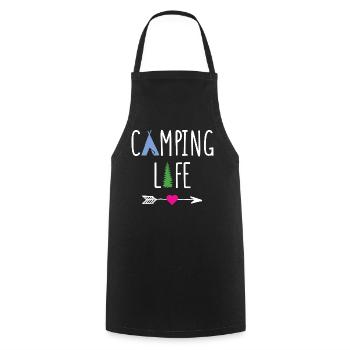 Camping Life - Cooking Apron - black - Front - AI Model Male 185 dark (185cm)