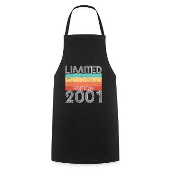 Limited Edition Retro 2001 - Cooking Apron - black - Front - AI Model Male 185 dark (185cm)