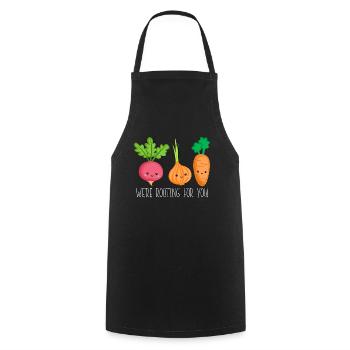 Vegan Chef We're Rooting For Vegetable Vegan Chefs - Cooking Apron - black - Front - AI Model Male 185 dark (185cm)