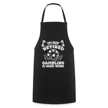 Casino Gambling Slot Machine Card Game - Cooking Apron - black - Front - AI Model Male 185 dark (185cm)