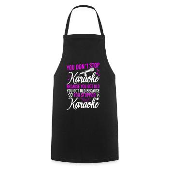 Karaoke Singer You Don't Stop - Cooking Apron - black - Front - AI Model Male 185 dark (185cm)