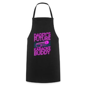 Karaoke Singer 80s Retro Daddy's - Kochschürze - Schwarz - Vorne - AI Model Male 185 dark (185cm)