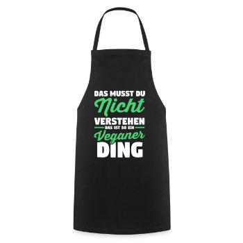 Fleischlos Vegan Pflanzlich Veganer - Kochschürze - Schwarz - Vorne - AI Model Male 185 dark (185cm)