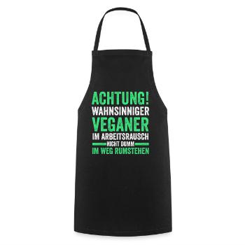 Fleischlos Vegan Pflanzlich Veganer - Kochschürze - Schwarz - Vorne - AI Model Male 185 dark (185cm)