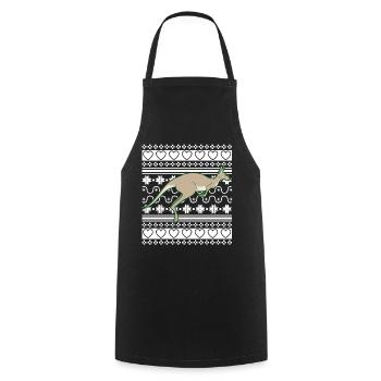 Ugly Christmas Sweater Christmas Kangaroo - Cooking Apron - black - Front - AI Model Male 185 dark (185cm)