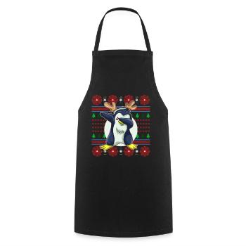 Ugly Christmas Sweater Tshirt Weihnachten Pinguin - Kochschürze - Schwarz - Vorne - AI Model Male 185 dark (185cm)