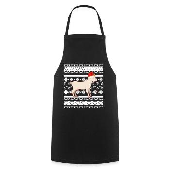Pull de Noël laid Tshirt Chèvre de Noël - Tablier de cuisine - noir - Devant - AI Model Male 185 dark (185cm)
